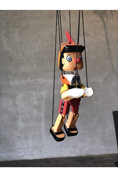 SAMTOYS Ahşap Pinokyo Kukla 20 Cm Asmalı Ipli Pinokyo Tiyatro Gösteri Kuklası...