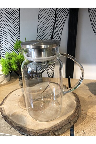 Atak Hediyelik Çelik Kapaklı Cam Sürahi Borosiklat 1200 Ml