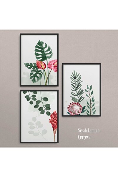 HOMEPACK Siyah Lamine Çerçeve Seti 3'lü Tablo Hpn061