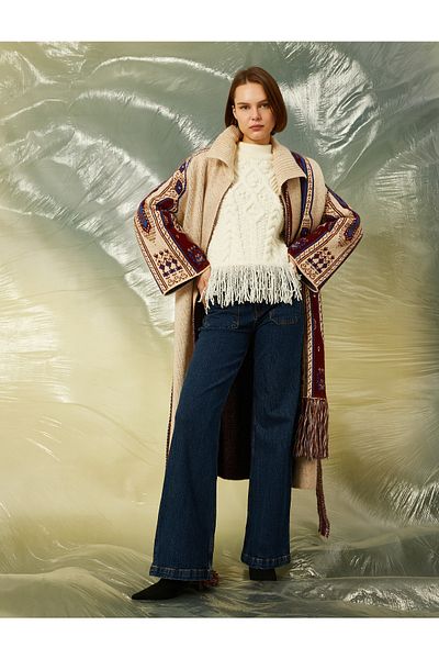 Koton Wide Leg Jeans Trousers with Pocket Detail