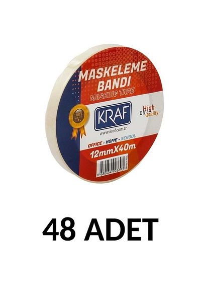 KRAF 48 τμχ Ταινία Μασκαρίσματος 12mmx40μέτρα Χαρτί