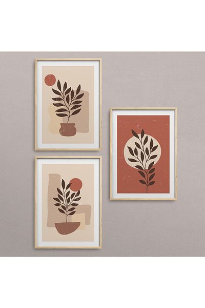 HOMEPACK Комплект за рисуване от 3 части с рамка от естествено дърво Hpn065