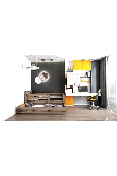 Ninnimo Newmod Icon 90x190 Yatak Uyumlu Yavrulu Çırağan Karyola- Q4004-3