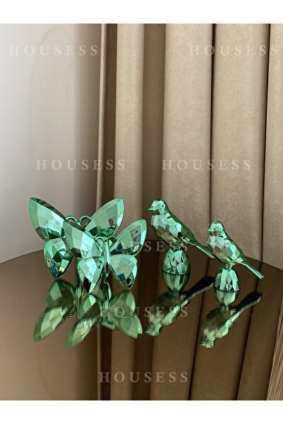 Housess Dekoratif 2'li Kelebek Ve 2'li Kuş Mini Biblo Süs