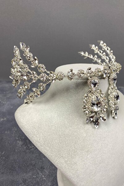 Bride Aksesuar Dünyası Set de accesorii pentru coroana de mireasă, argint, cu...