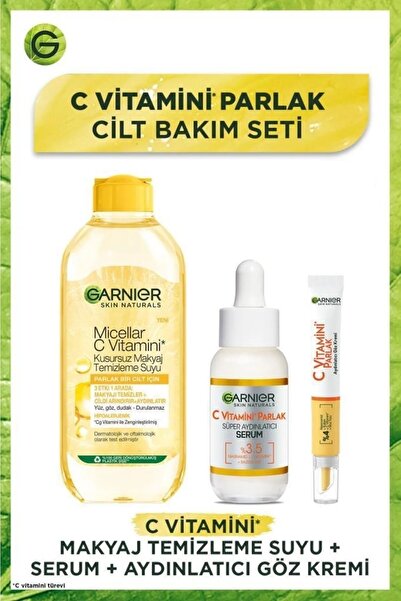 Garnier C Vitamini Parlak Aydınlatıcı Göz Kremi 15ml + Süper Aydınlatıcı Seru...
