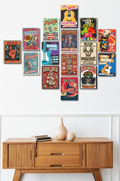 FourArts Музика и парти тематика 13,5x18 см 15-парчен комплект дървени рамки ...