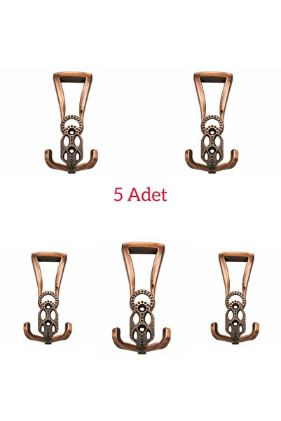 ARON (5 ADET) Akasya Fortmanto Askılığı Büyük Antik Bakır Vestiyer Dolap Kapı Havlu Askısı
