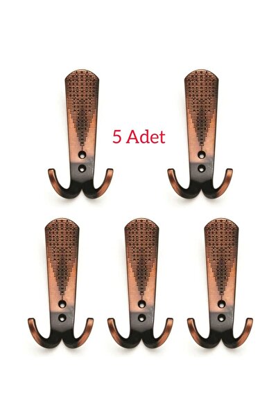 ARON (5 ADET) Armada Fortmanto Askılığı (BÜYÜK) Antik Bakır Vestiyer Dolap Kapı Havlu Askısı