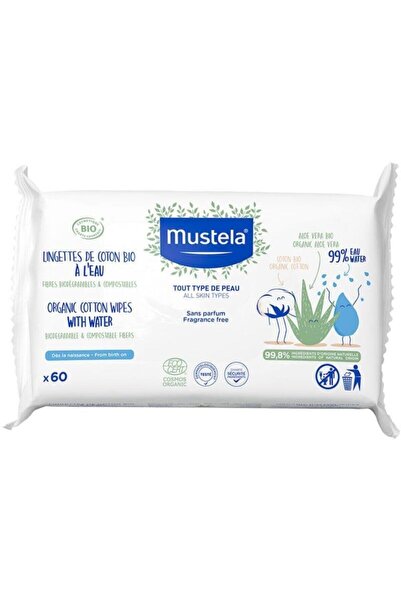Mustela Organik Pamuklu Islak Mendil 60 Yaprak