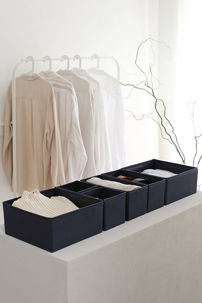 REKHOME Συρτάρι ντουλάπι μπάνιου 6 τεμαχίων Navy Blue Εσώρουχα Σουτιέν Πόρπη Organizer Storage Box Organizer