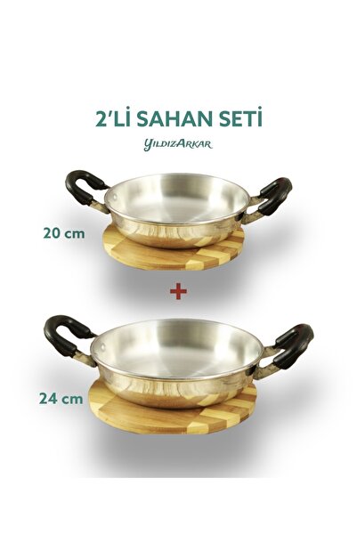 YILDIZ ARKAR Alüminyum Omlet Sahan Tava Seti 2'li (24-20 Cm)