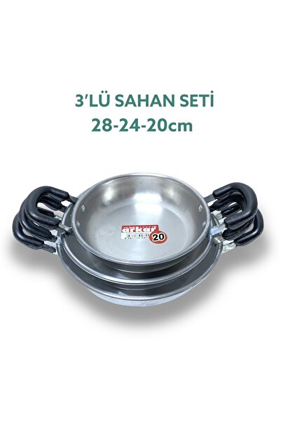 Alüminyum Omlet Sahan Tava Seti 3'lü (28-24-20 Cm)