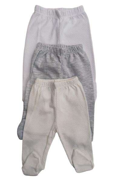 bebedino Baby Booties Bottom Breathable Fabric Solid Color (Pack of 3 White-c...