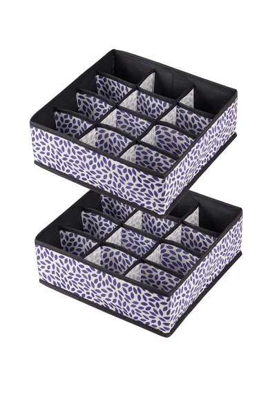 REKHOME 2-Piece Navy Blue Children's Room Closet Drawer Socks Organizer Honeycomb Accordion Organizer