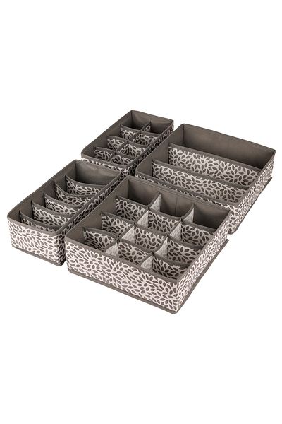 REKHOME 4-Piece Gray Children's Room Closet Drawer Underwear Sock Organizer Honeycomb Accordion Organizer