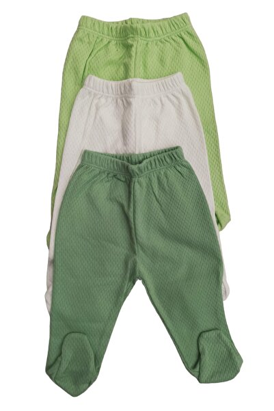 bebedino أحذية أطفال طويلة من القماش المسامي من الأسفل بلون موحد (عبوة من 3 قطع باللون الأخضر الكريمي والأخضر)