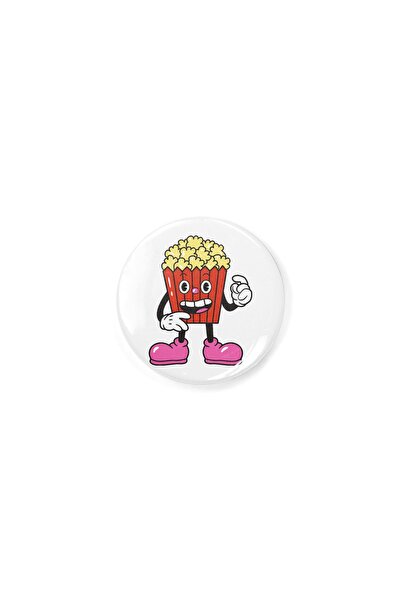 Funny Popcorn Sticker Button Badge