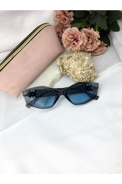 Di Caprio Vado Cat Eye Vintage Blue Women's Sunglasses