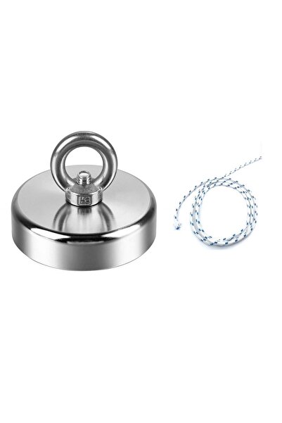 Hdg 75 Mm Süper Güçlü Halkalı Pot Mıknatıs, 75 Çap, Magnet Fishing, Kurtarma Mıknatısı + 10 Metre Halat