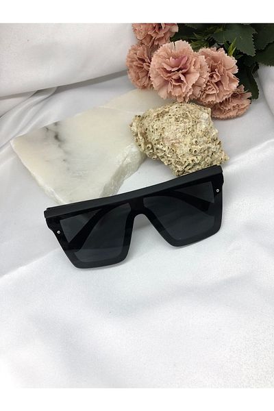 Di Caprio Wea Square Rectangle Large Model Black Women's Sunglasses