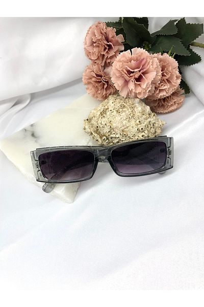 Di Caprio Sery Rectangle Vintage Gray Women's Sunglasses