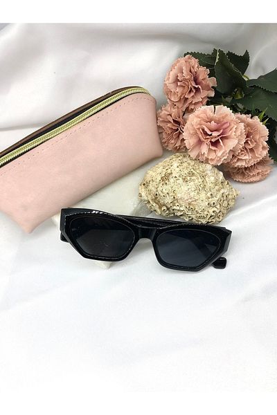 Di Caprio Rendy Cat Eye Vintage Retro Black Women's Sunglasses