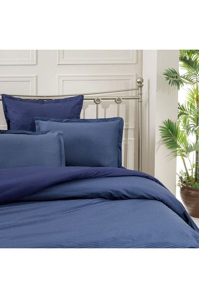 Sarev Set cuvertură de pilota Fancy Stripe King Size Bleumarin