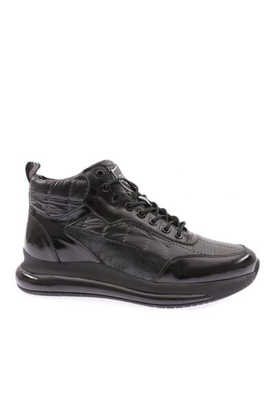 DGN Men's Casual Ankle Boots Black Wrinkled Patent Leather Genuine Leather 25...