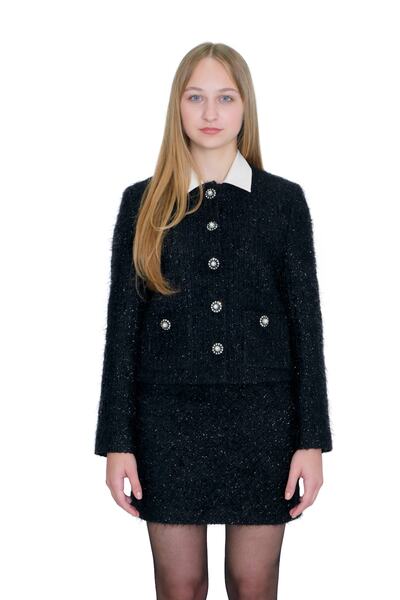 almesta Pırıltılı Tüvit Ceket