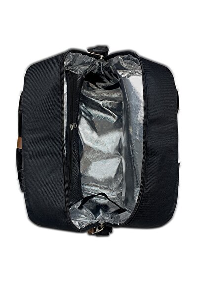Stylo Food Carrying Lunch Bag Heat Insulated Thermal Bag with Hanger Black