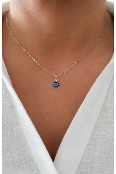 Minimal Nazar Boncuğu Kolye Silver