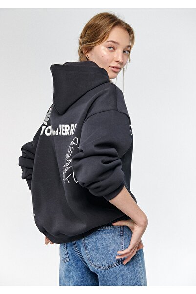 Mavi Tom Ve Jerry Baskılı Gri Sweatshirt 1611525-70087