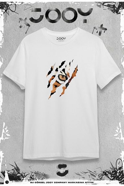 Jooy Company Λευκό μπλουζάκι Oversize με στάμπα Tiger Claw