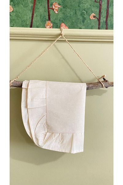 White Alamode Natural Raw Linen Oven Cover 40x40cm