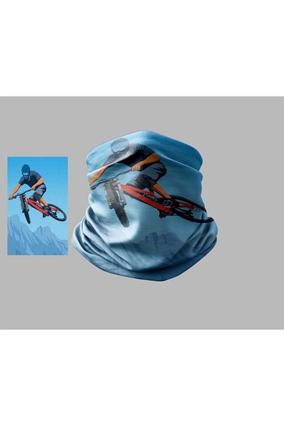 Buffalo Bicycle Designed Biker Multi-Purpose Outdoor Neck Collar Unisex Bandana