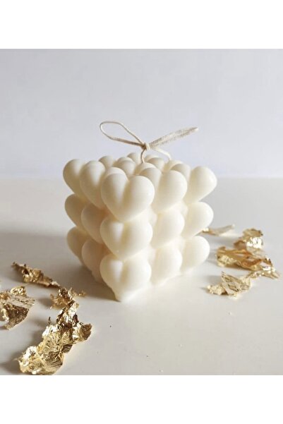 ersustore Kalpli Bubble Vanilya Kokulu Hediyelik Dekoratif Mum