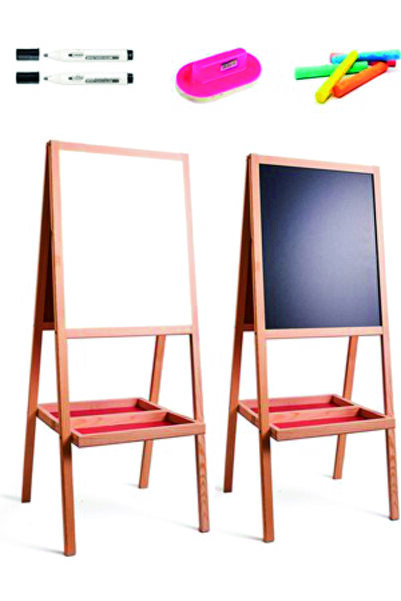 Genel Markalar Ayaklı Ahşap Yazı Tahtası Çift Taraflı Kalem -silgi-tebesir Si...