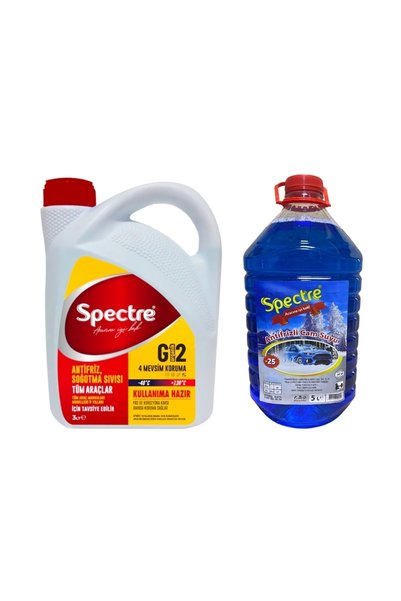SPECTRE Kırmızı Antifriz G12 -40 Ve Antifrizli Cam Suyu-25 Derece Paketi