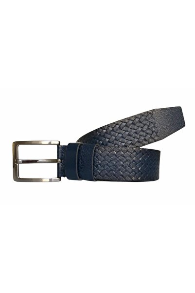 GoDeri Синій 4 см, цільний, 100% натуральна шкіра, ремінь - dk-131-132-133