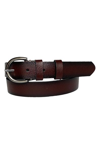 GoDeri 100% Genuine Leather Nickel Buckle Claret Red Thin Women's Belt, 3cm=3cm-kdn-03