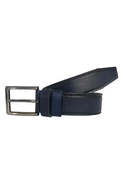 GoDeri Γνήσιο δέρμα, υφασμάτινη ζώνη με σχέδιο Navy Blue 3,5 cm=dk-0083