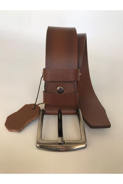 GoDeri 100% естествен луксозен кожен колан за дънки в кафяво 4,5 см=gkdk0004