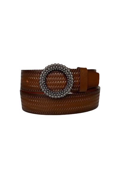 GoDeri 100% piele naturală, cu cataramă nichel neagră, curea maro pentru blugi pentru femei 4 cm=tyc00419802289