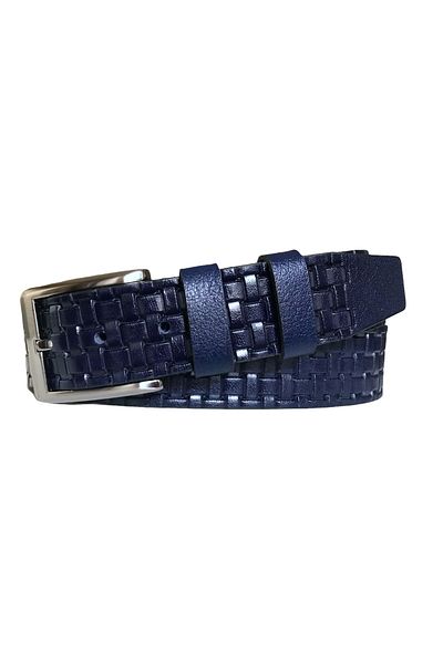 GoDeri Curea cu model albastru bleumarin din piele naturală 4 Cm=dk-0121