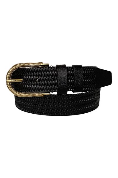 GoDeri 100% piele naturală, curea neagră pentru blugi de damă cu cataramă aurie 4 cm=tyc00419802335