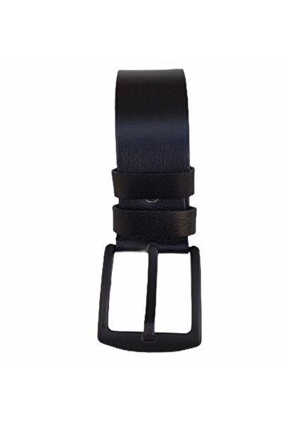 GoDeri Мъжки черен колан за дънки с катарама от естествена кожа = gkdk0009