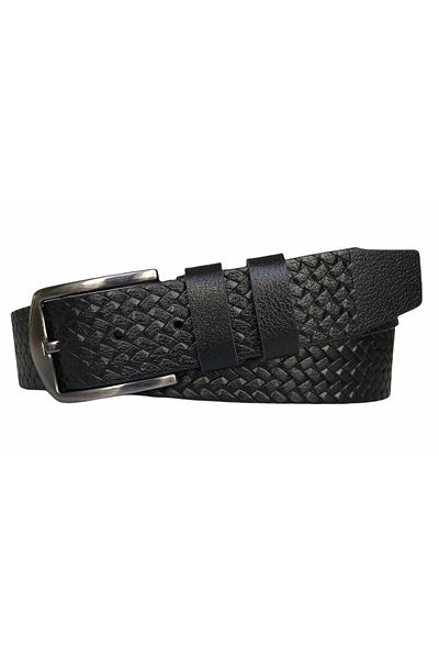 GoDeri 100% piele autentică de calitate, curea neagră de 4 cm dintr-o bucată=dk-131-132-133