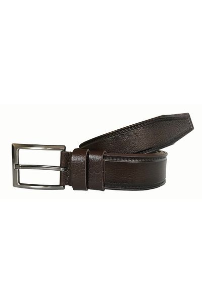 GoDeri Genuine Leather, Patterned Brown Fabric Belt 3.5 Cm=dk-0082