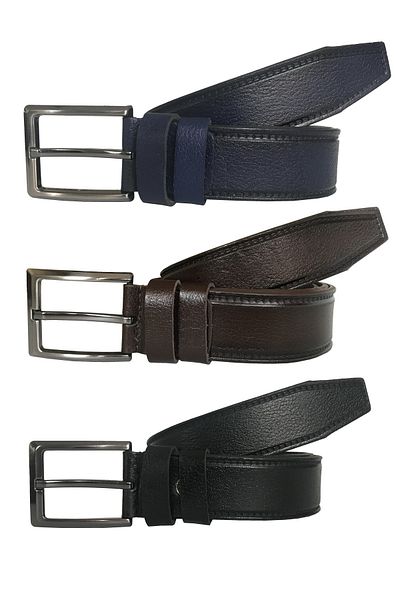 GoDeri Genuine Leather 3 Piece Super Set 3.5 Cm Belt